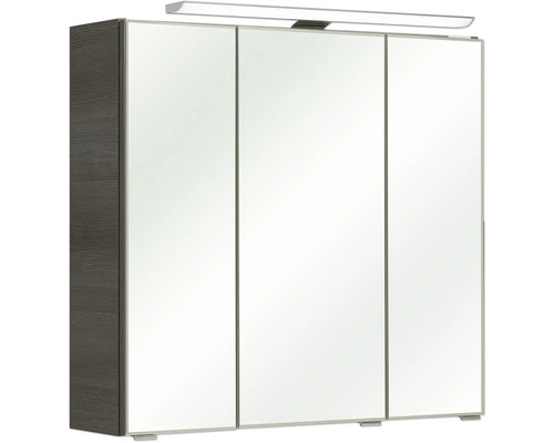 Pelipal Kumba badkamermeubelset (B x H x D): 107 x 200 x 50 cm, grafiet getextureerde fronten, 5-delige set inclusief mineraal gegoten wastafel, badmeubel en wandkast (99.770126194)