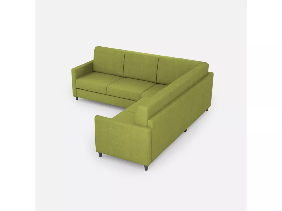 Canapé d'angle moderne italien tissu vert pistache Korane - 5 tailles-Taille 281x241 cm