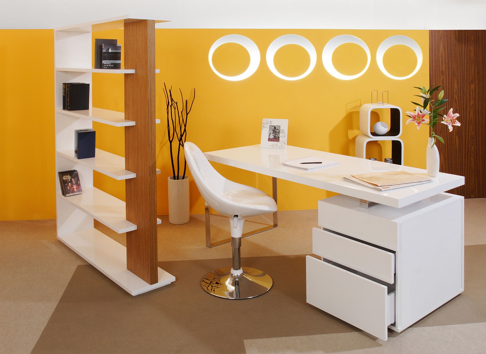 SalesFever Schreibtisch »Varberg - Arbeitsplatz Deluxe Design-Laptoptisch« Mit praktischen 3 Schubladen-Container inklusive!