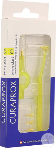 Curaprox CPS 09 Prime Start Brosse Interdentaire 4mm Jaune 5 Pièces + 2 Manches