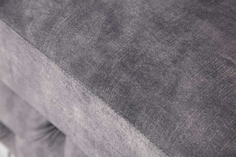 Chesterfield Hocker MODERN BAROCK 90cm dunkelgrau Samt Sitzhocker Fußhocker