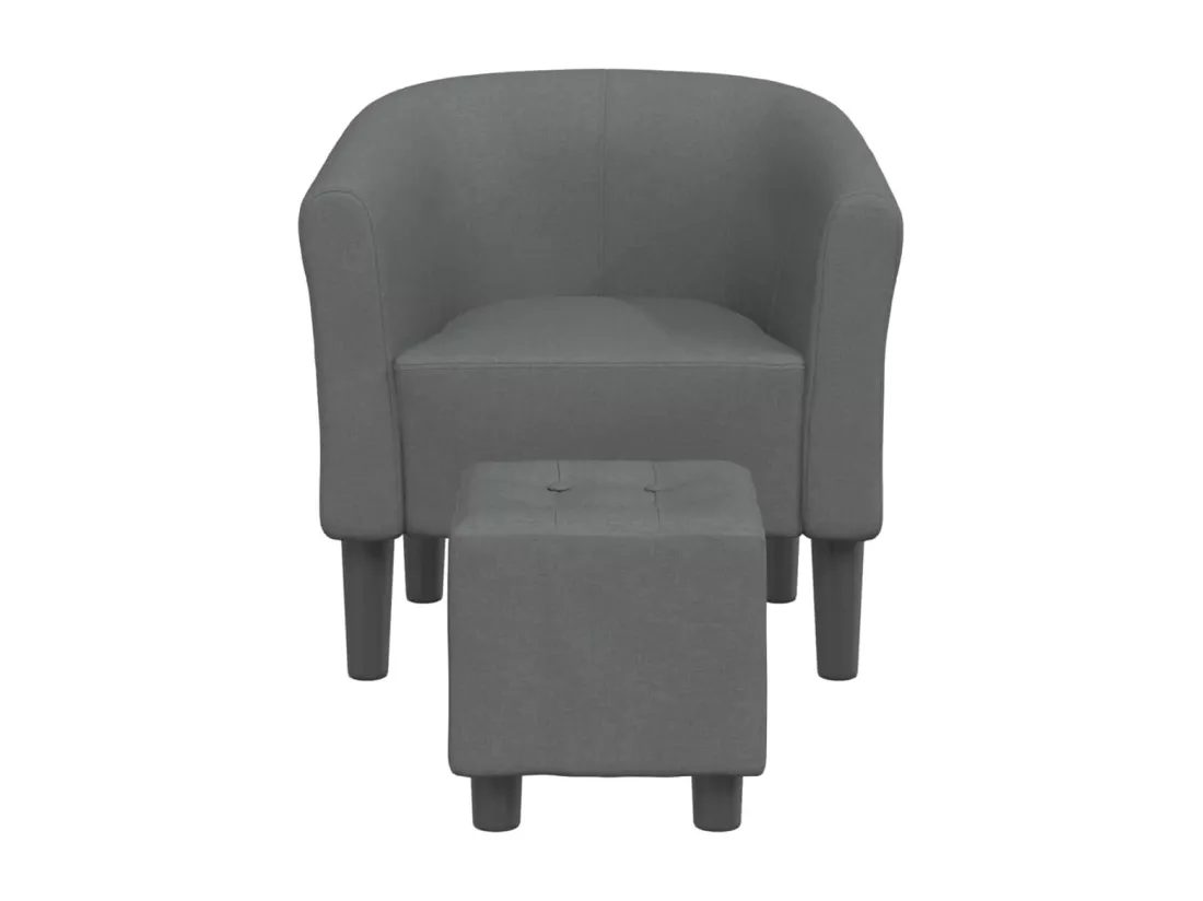 Fauteuil cabriolet avec repose-pied gris foncé tissu