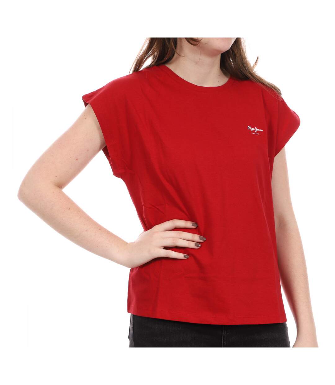 T-shirt Rouge Femme Pepe Jeans Bloom PL504821