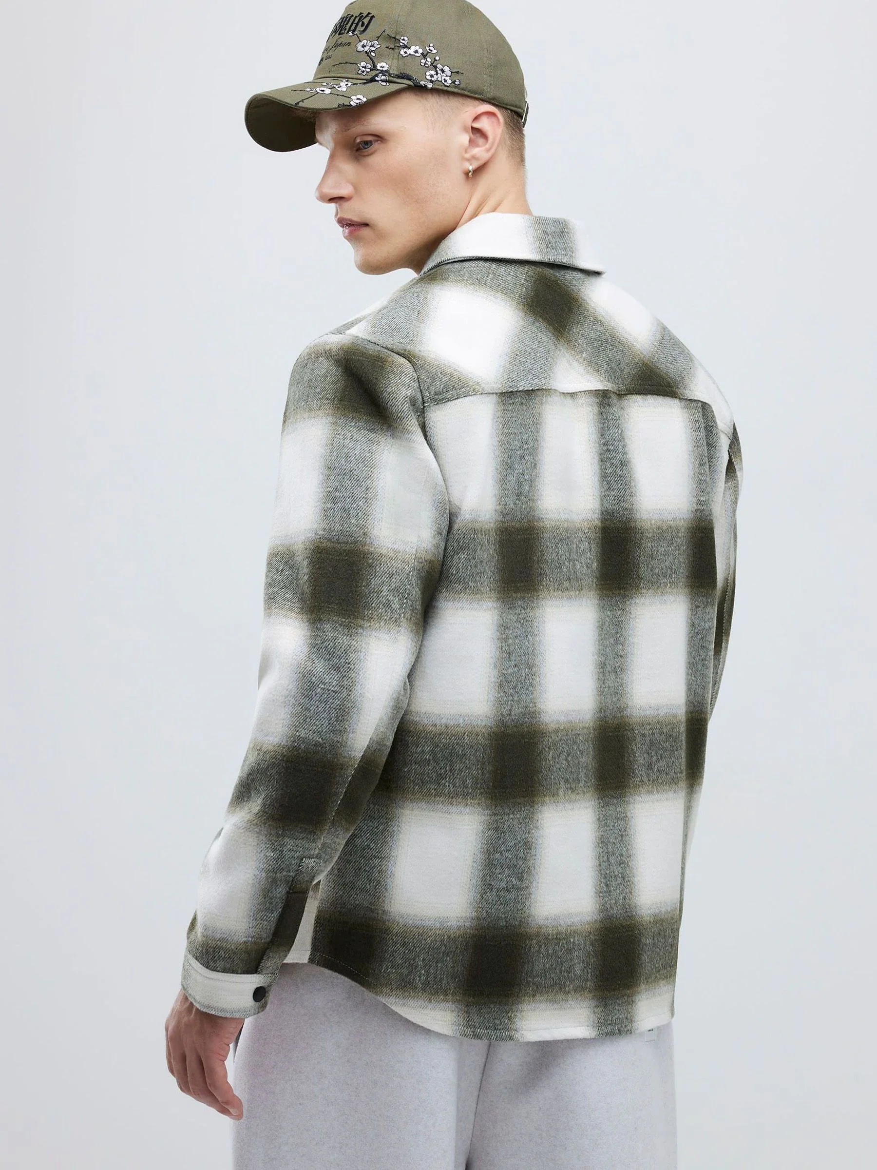 River Island Curved Hem Check Overshirt