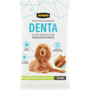 Jumbo Aanvullend Dierenvoeder Denta Medium Dental Kauwsticks 7 Stuks 180 g