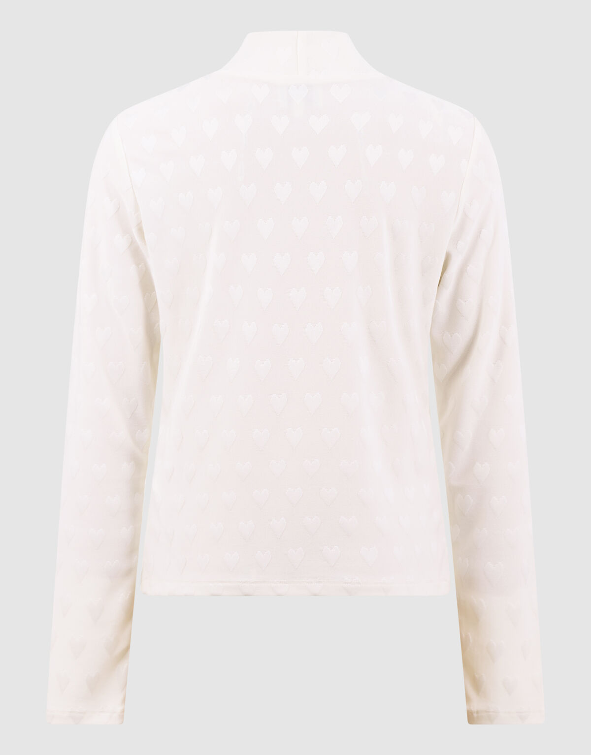 All Over Heart Print Top Gebroken Wit