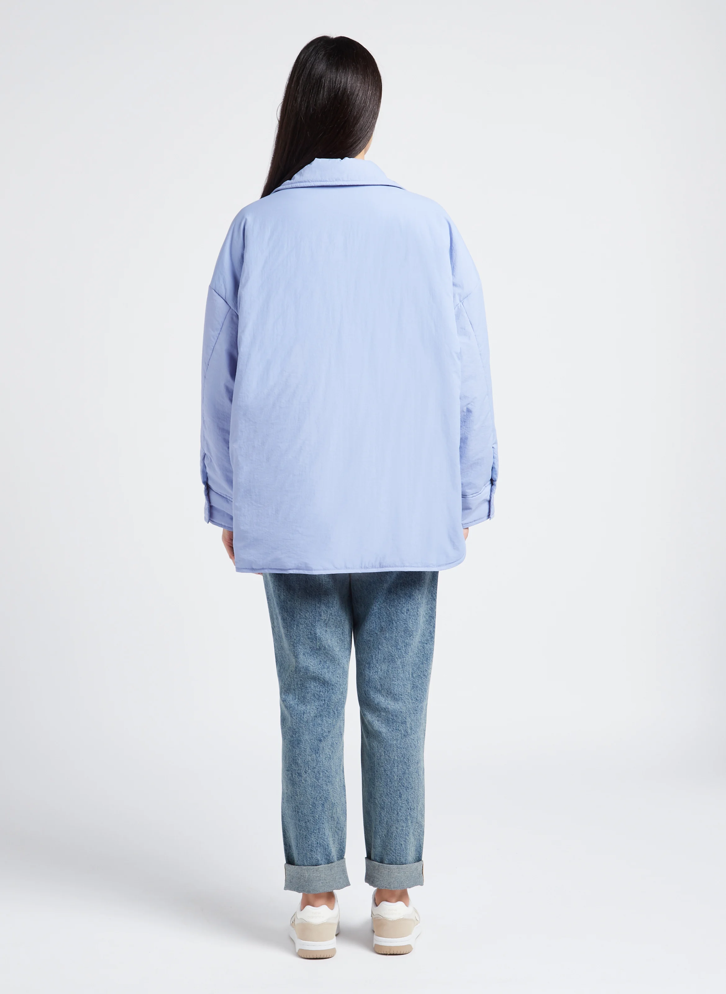 PYMAZ - Tee-shirt oversize col rond en coton mélangé | Gris