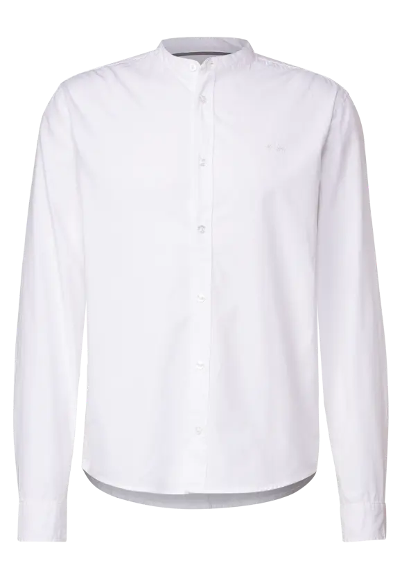 Popelinehemd mit Stehkragen - broken white