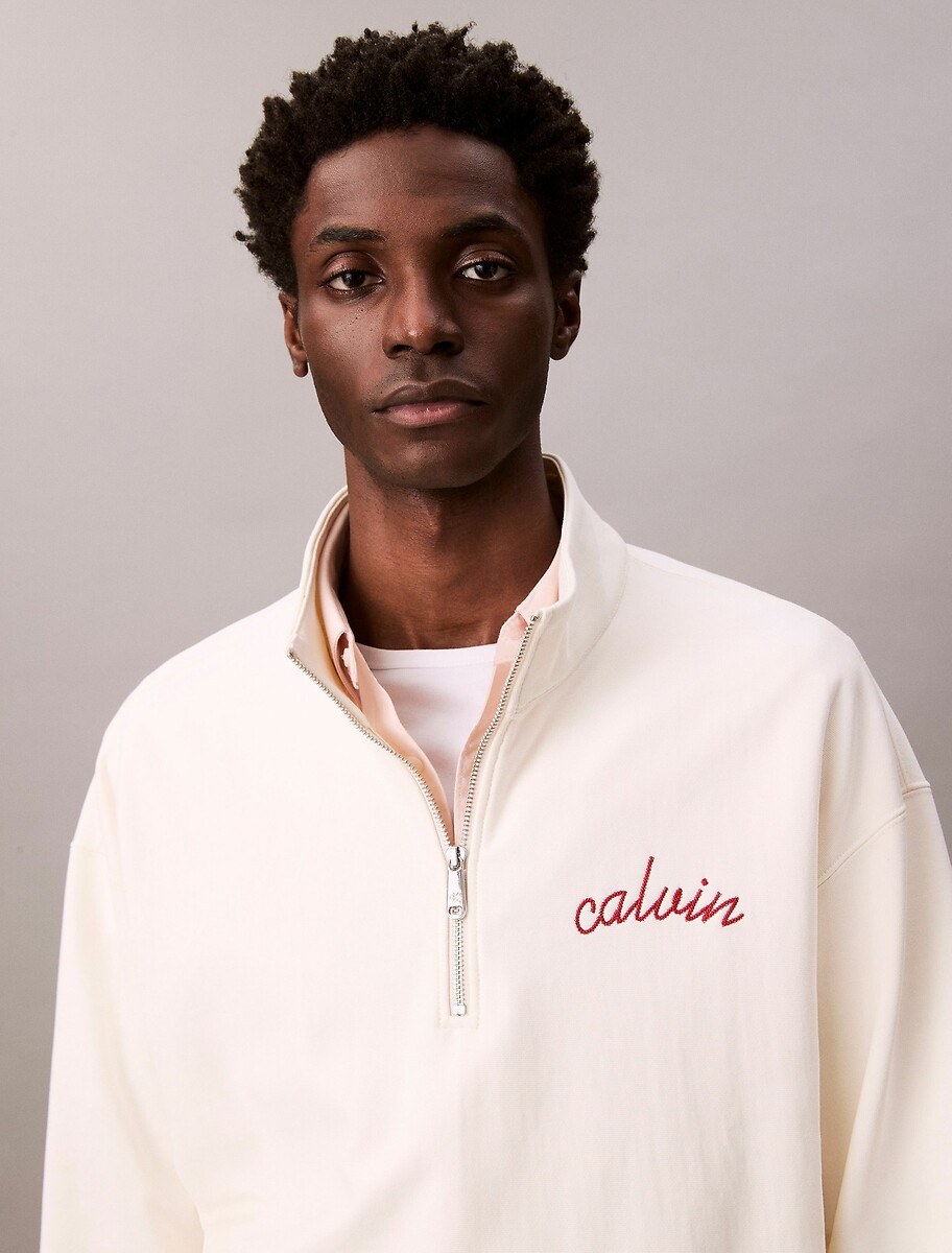 CALVIN KLEIN JEANS<br>Suéter com gola alta e meio zíper