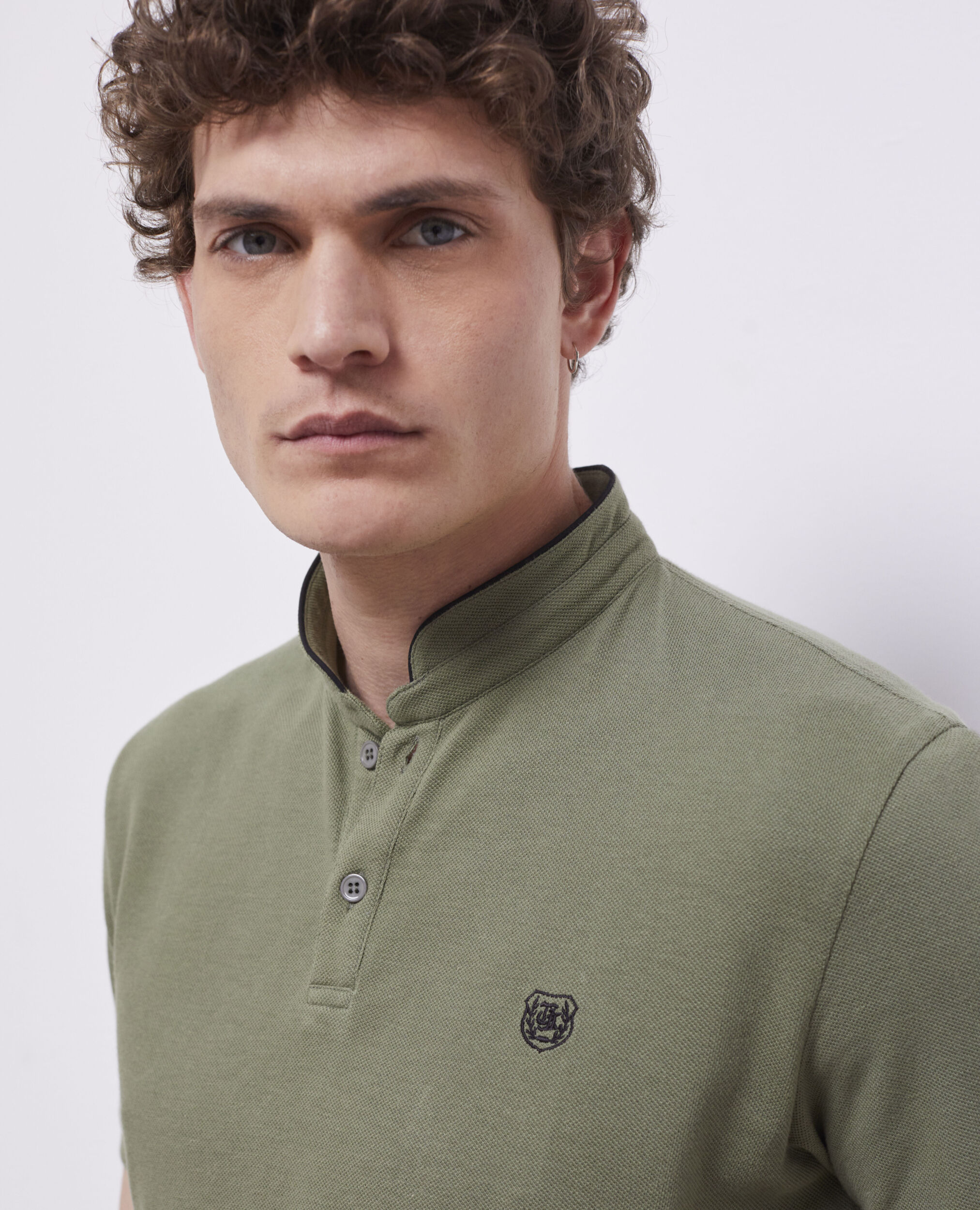 Polo col officier vert