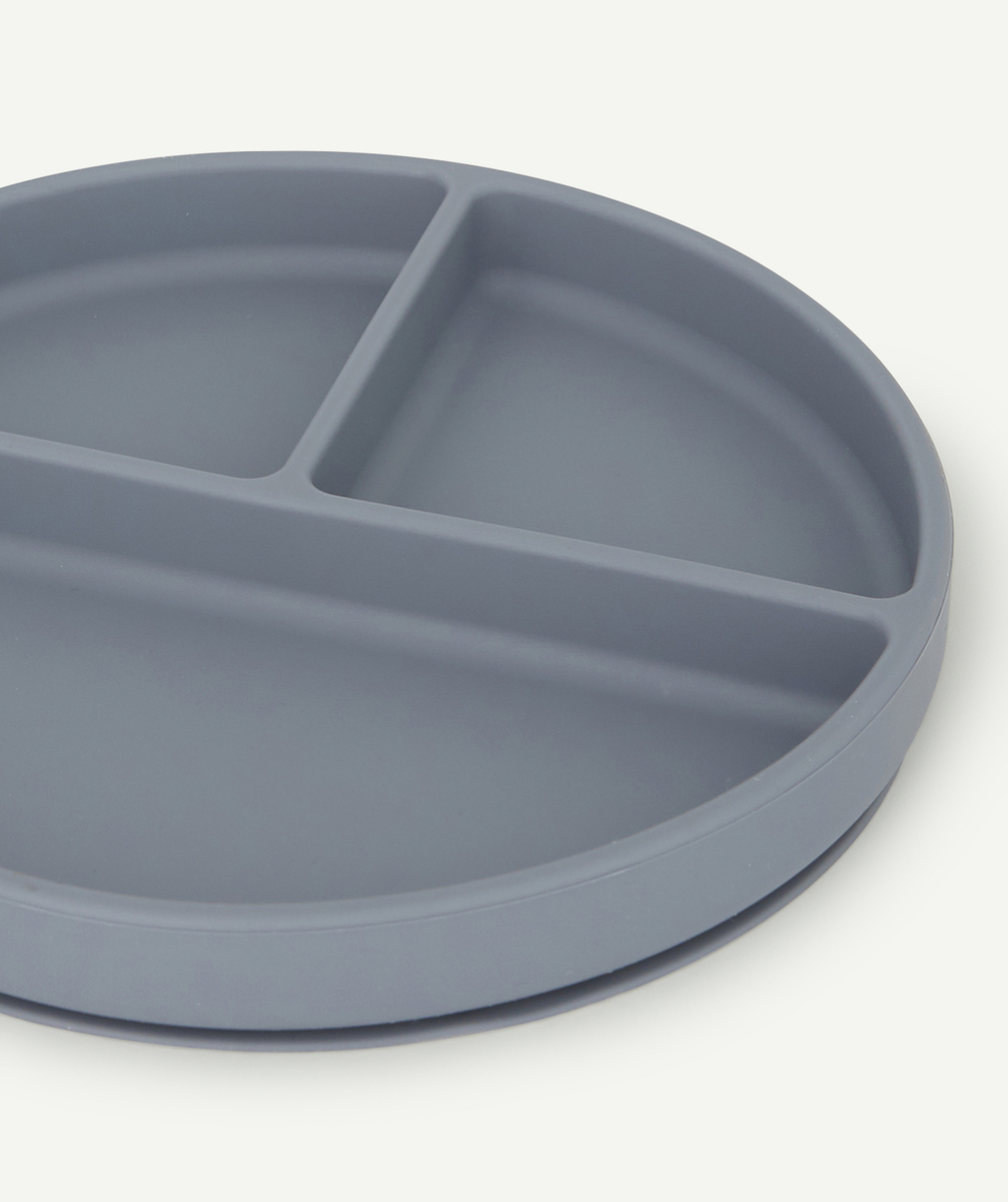 MUSHIEASSIETTE VENTOUSE GRISE EN SILICONE BÉBÉ