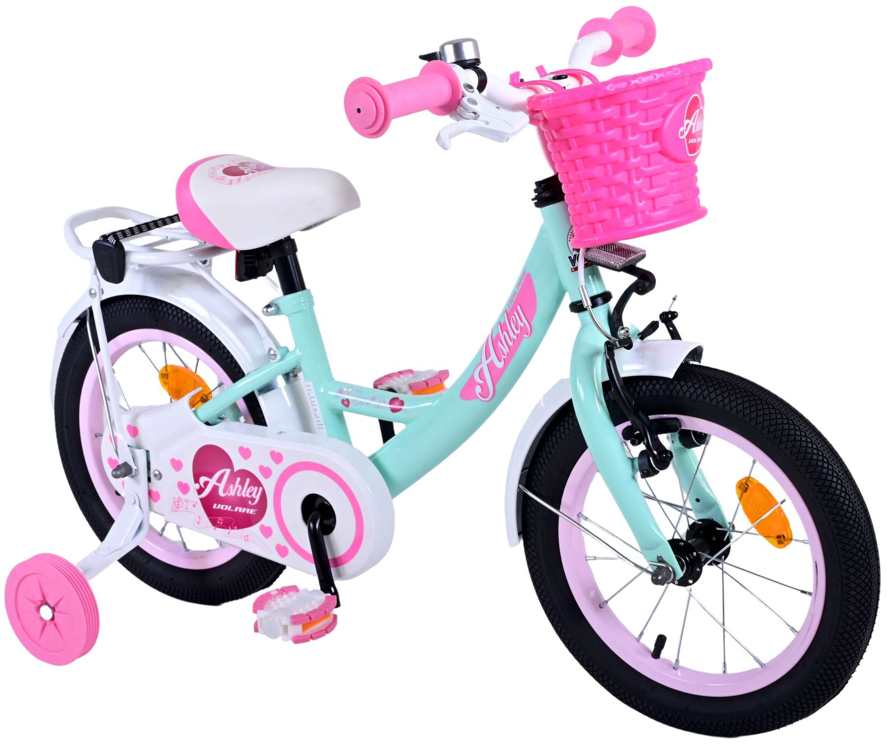 TPFSports Ashley Kinderfahrrad - Mädchen - 14 Zoll - Rücktritt + Handbremse - Weiß