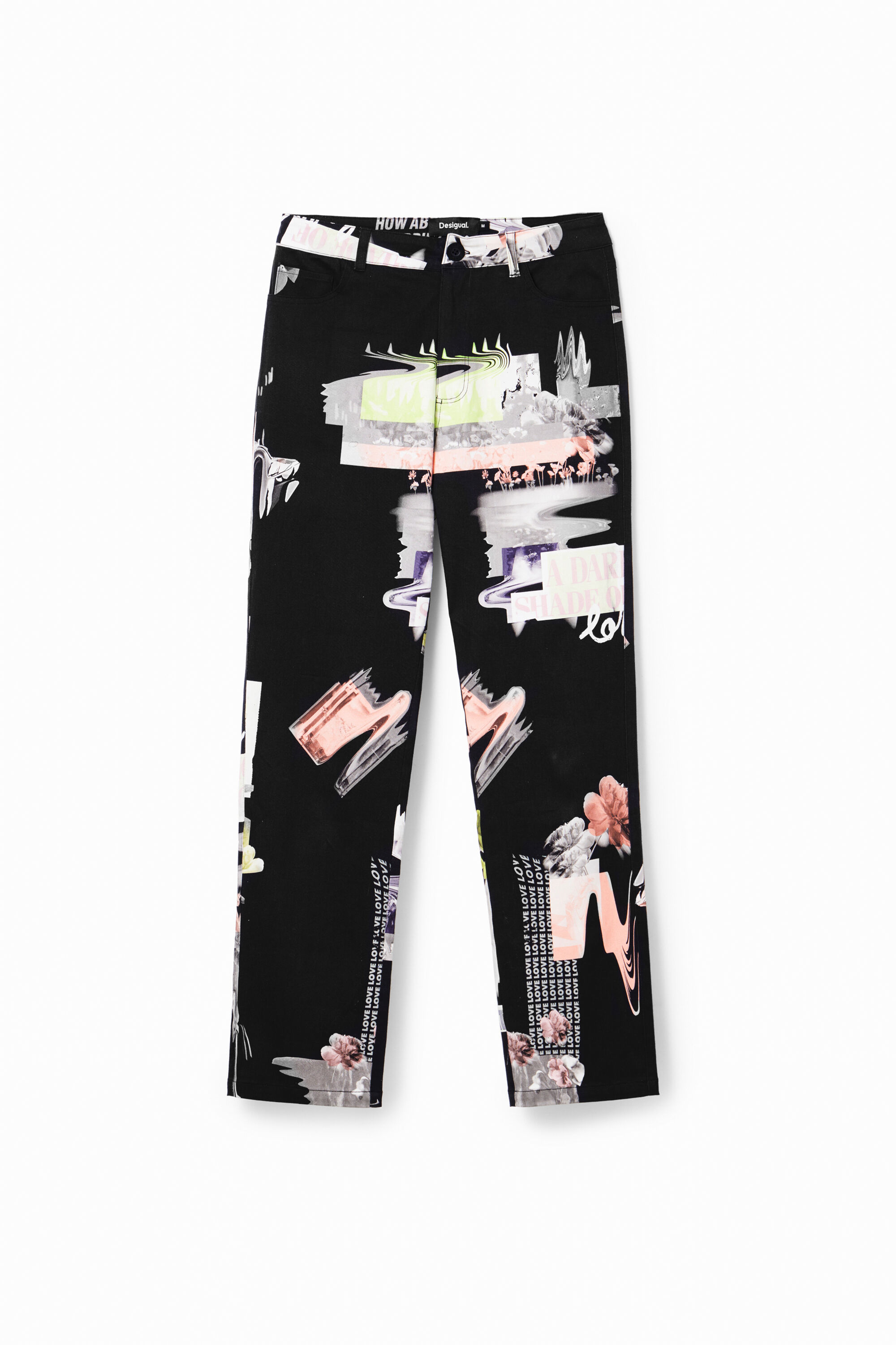 Pantalon droit collage
