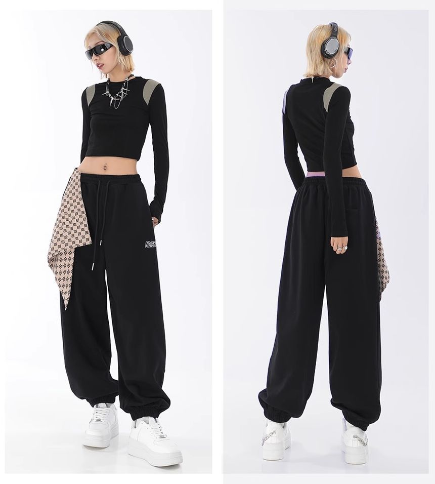 Elyou - Harem-joggingbroek met trekkoord en tekstprint