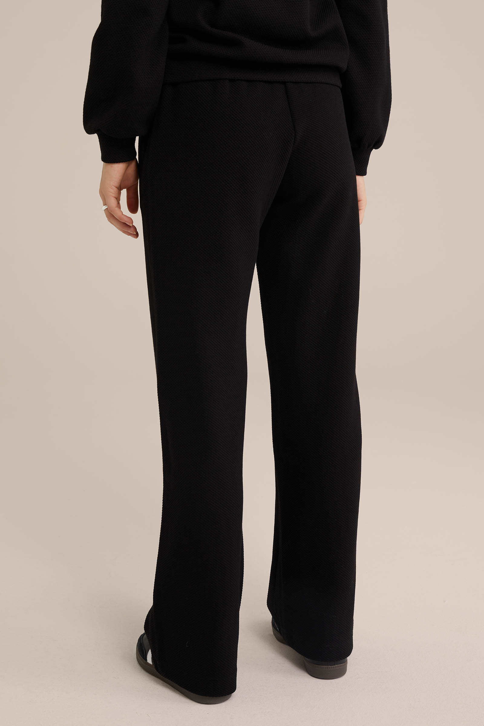 sweatpants met structuur WE Fashion Zwart