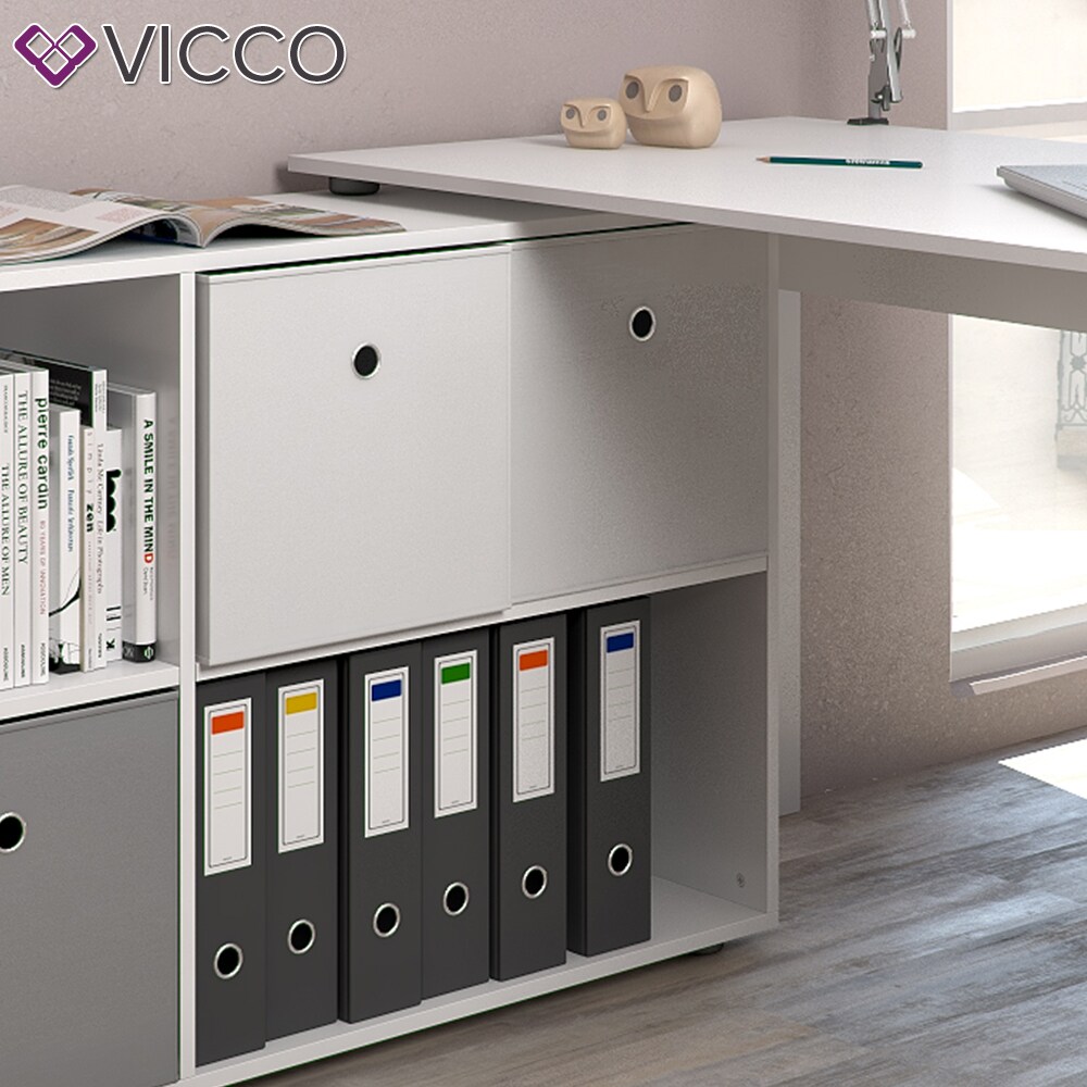 Vicco Eckschreibtisch FlexPlus Computer Bürotisch PC SchreibtischWeiß