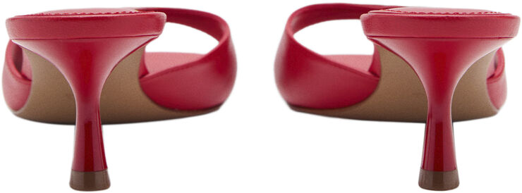 MANGO Slingback heeled sandal with bow Red