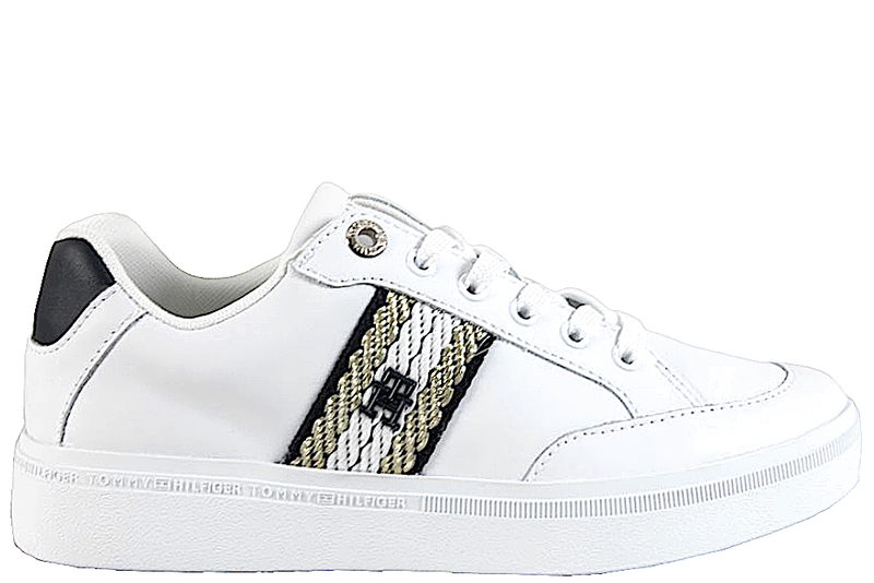 TOMMY HILFIGER COURT SNEAKERS I HVIDT GLAT SKIND