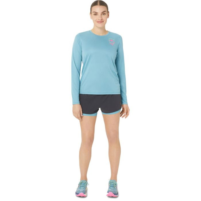 Asics Dame Trøjer FujiTrail Logo LS Top Blå