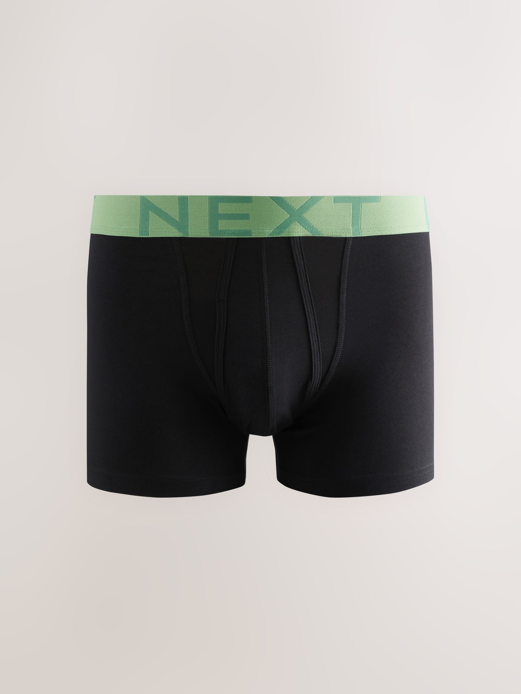 Zwart met felgekleurde tailleband - Standaard - 10 Boxershorts zonder plooi
