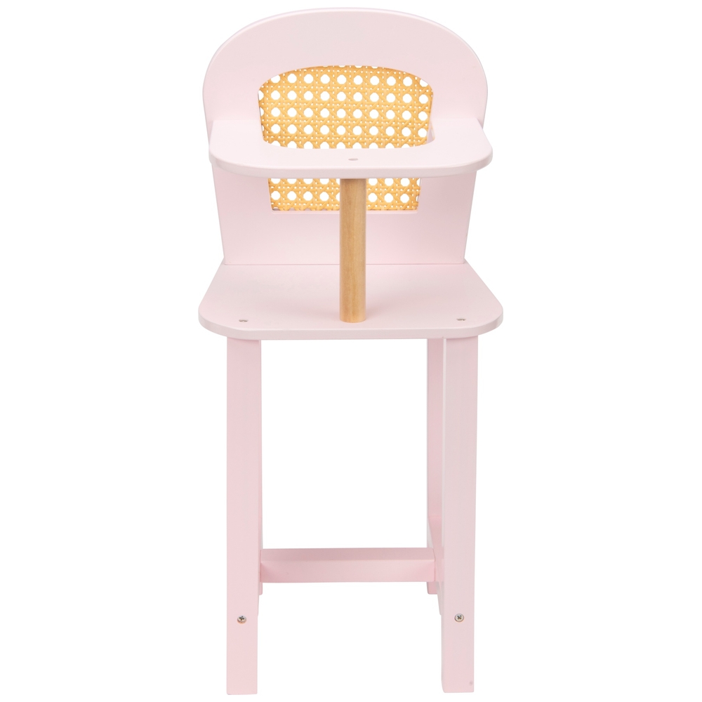 Dimples Puppenhochstuhl aus Holz und Rattan