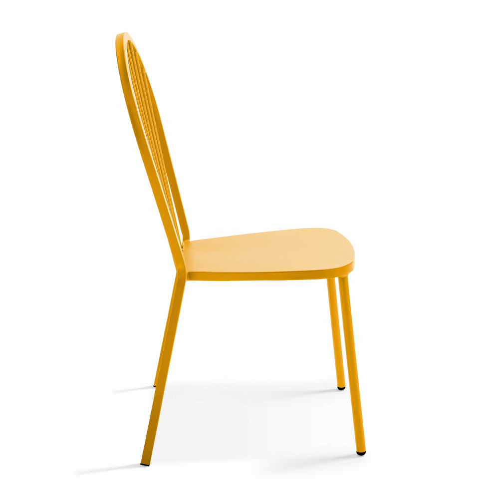 Chaise bistrot en métal jaune