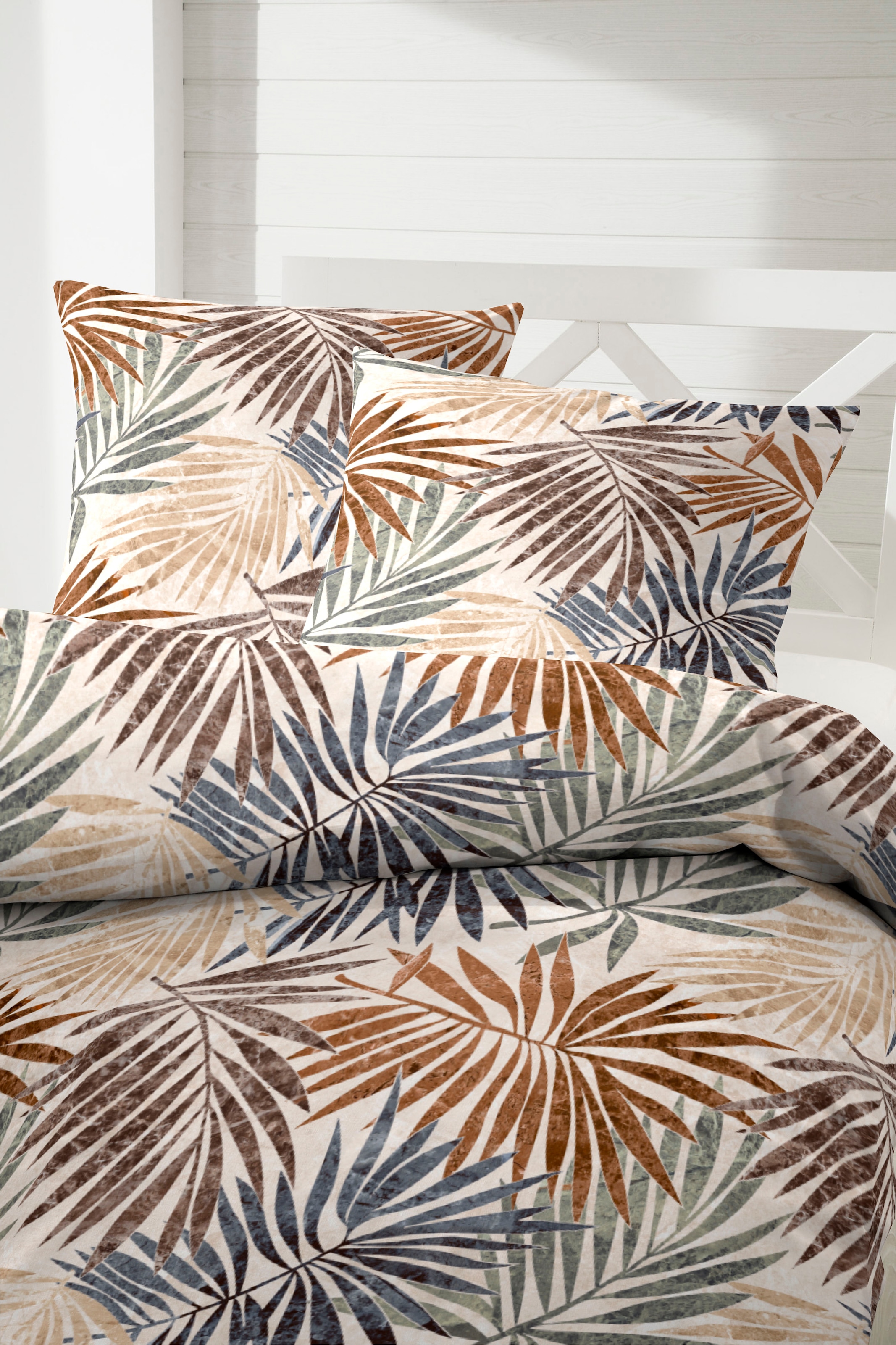 Primera Bettwäsche »Mako-Satin Bettwäsche Palmeral« 2 Stk. tlg. mit beruhigenden Palmenblättern