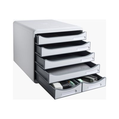 Exacompta Office Big Box - Module de classement 6 tiroirs - gris clair
