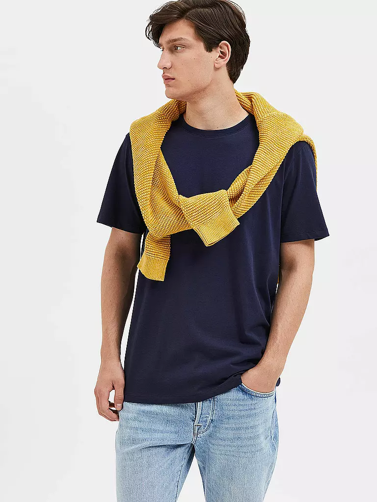 SELECTED T-Shirt SLHASPEN  blau