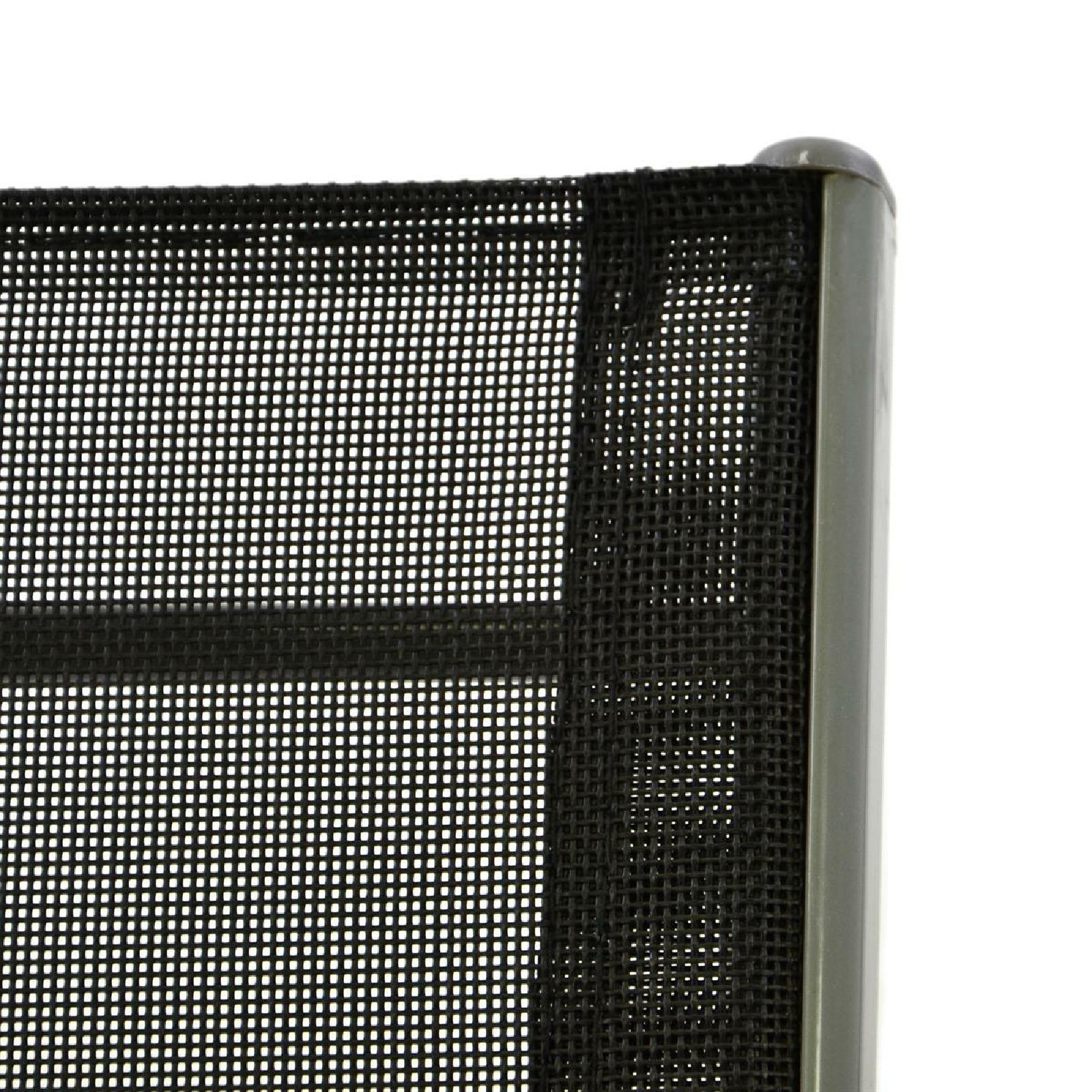 VCM 3-tlg. Set Garnitur Gartenstuhl Stapelstühle Klapptisch Gartentisch Sitzgruppe Glastisch schwarz