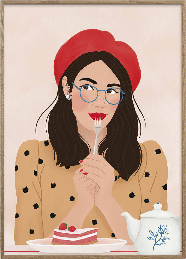 Poster & Frame Petra Holikova - French Cafe Flerfarvet