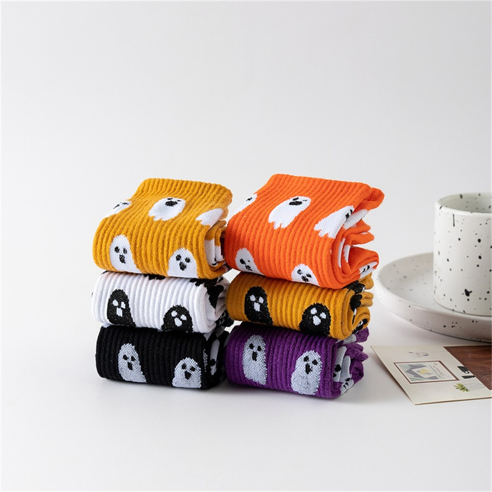 (6 Paar) Unisex Socken Halloween Fashion Strümpfe Füsslinge (One Size) - Geister
