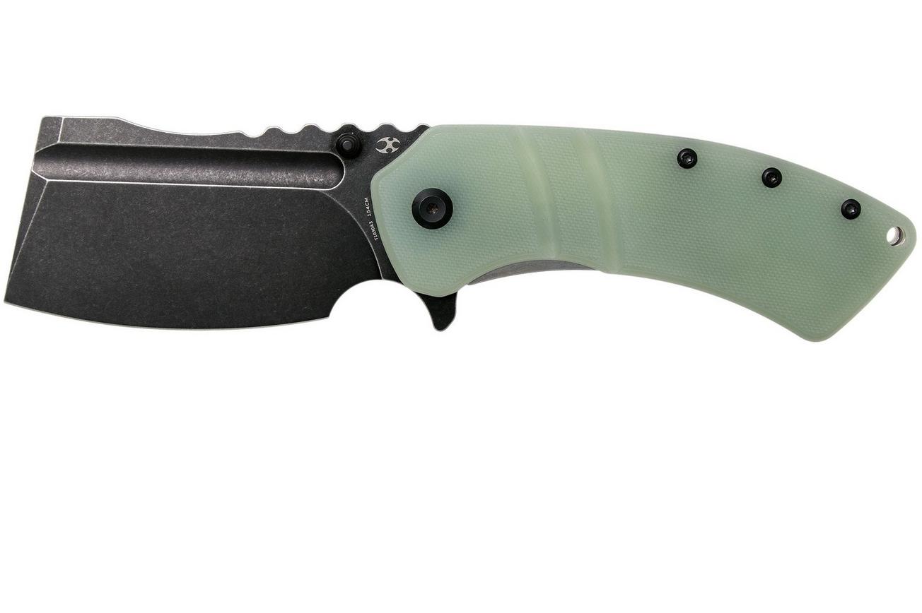Kansept XL Korvid T1030A3 Blackwashed, Natural G10 zakmes, Justin Koch design