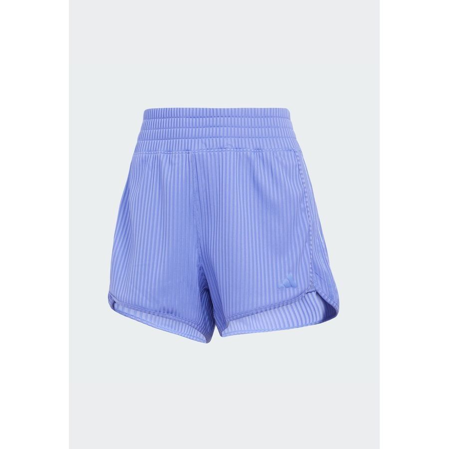 Adidas Short taille haute bords-côtes 3 bandes ton sur ton Pacer All Gym Seasonal