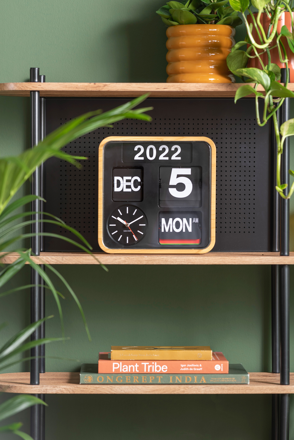 Wandklok Mini Flip - Geel