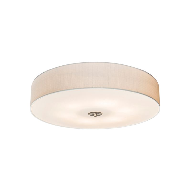 Landelijke plafondlamp wit 70 cm - Drum Jute