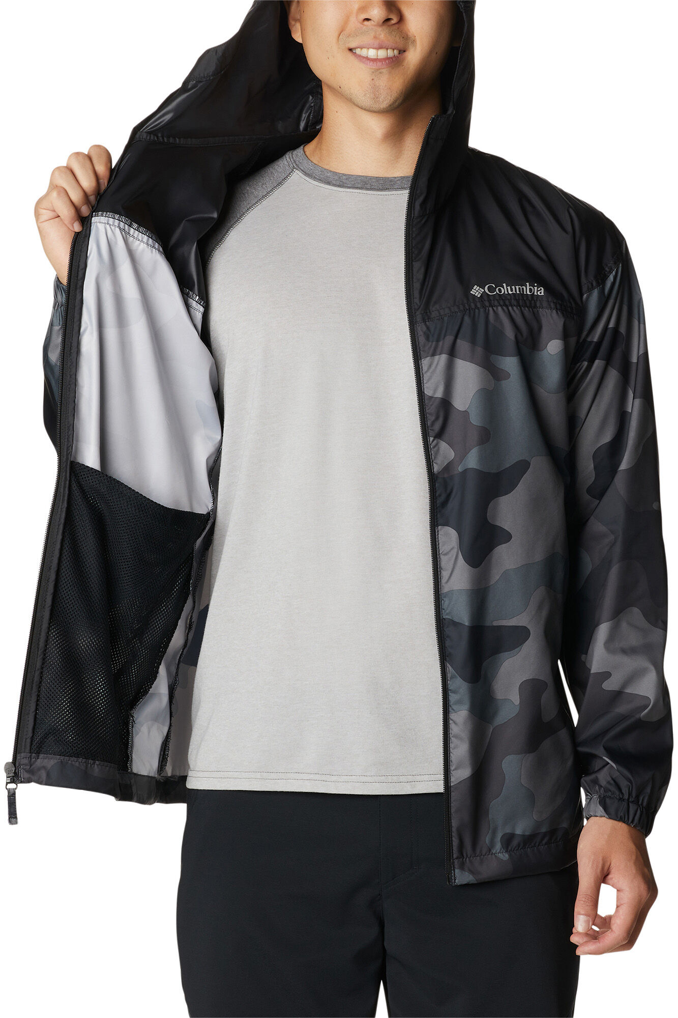 Jaqueta corta-vento masculina Columbia Flash Challenger™ - Nova - Preta