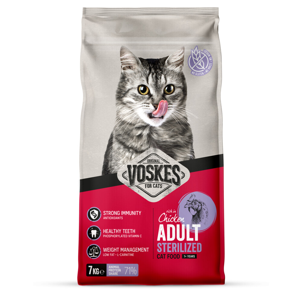 Voskes Kattenbrokken Sterilized Adult Kip7 kg