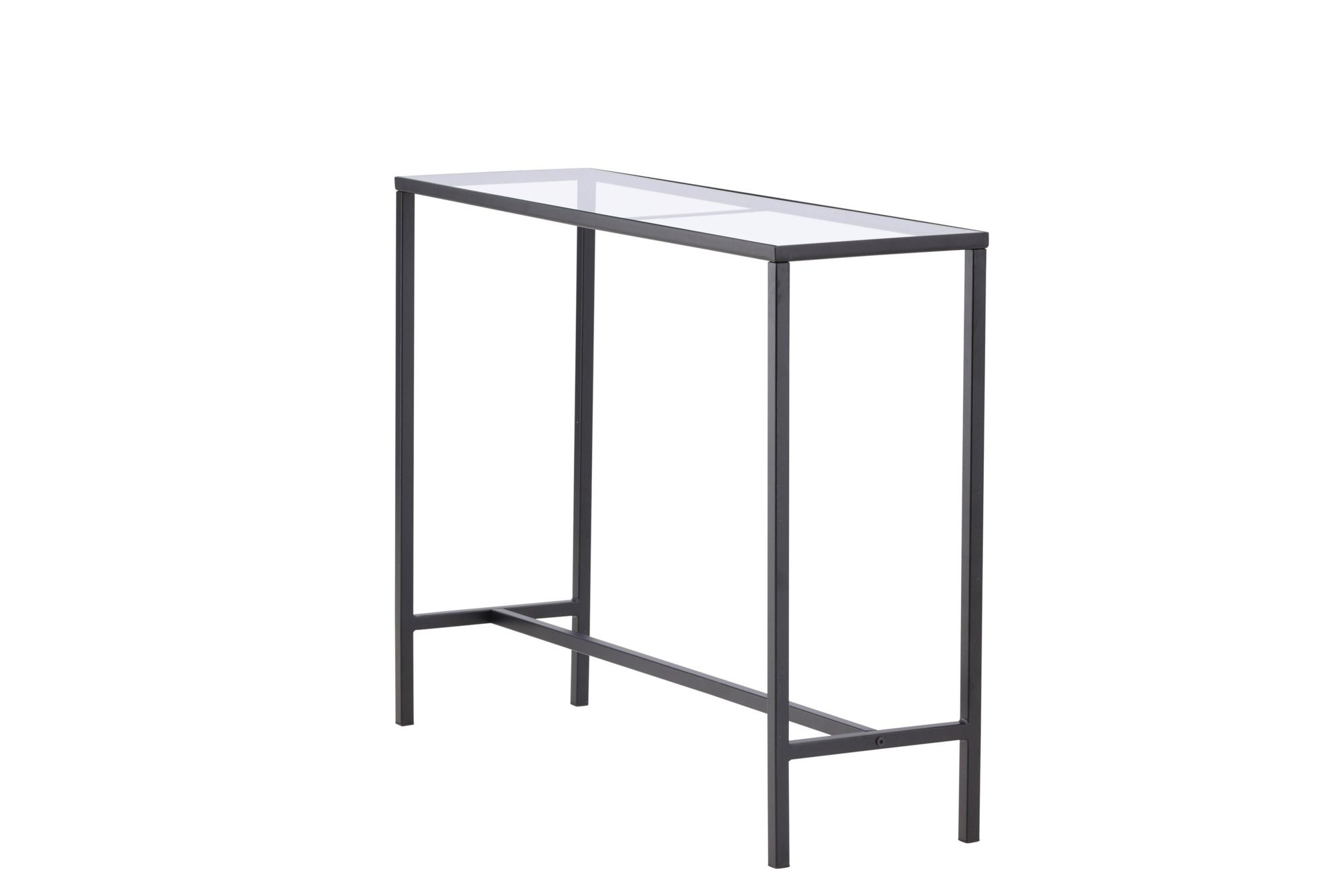 Toa Sidetable - 100 x 30 cm - Zwart met Glas