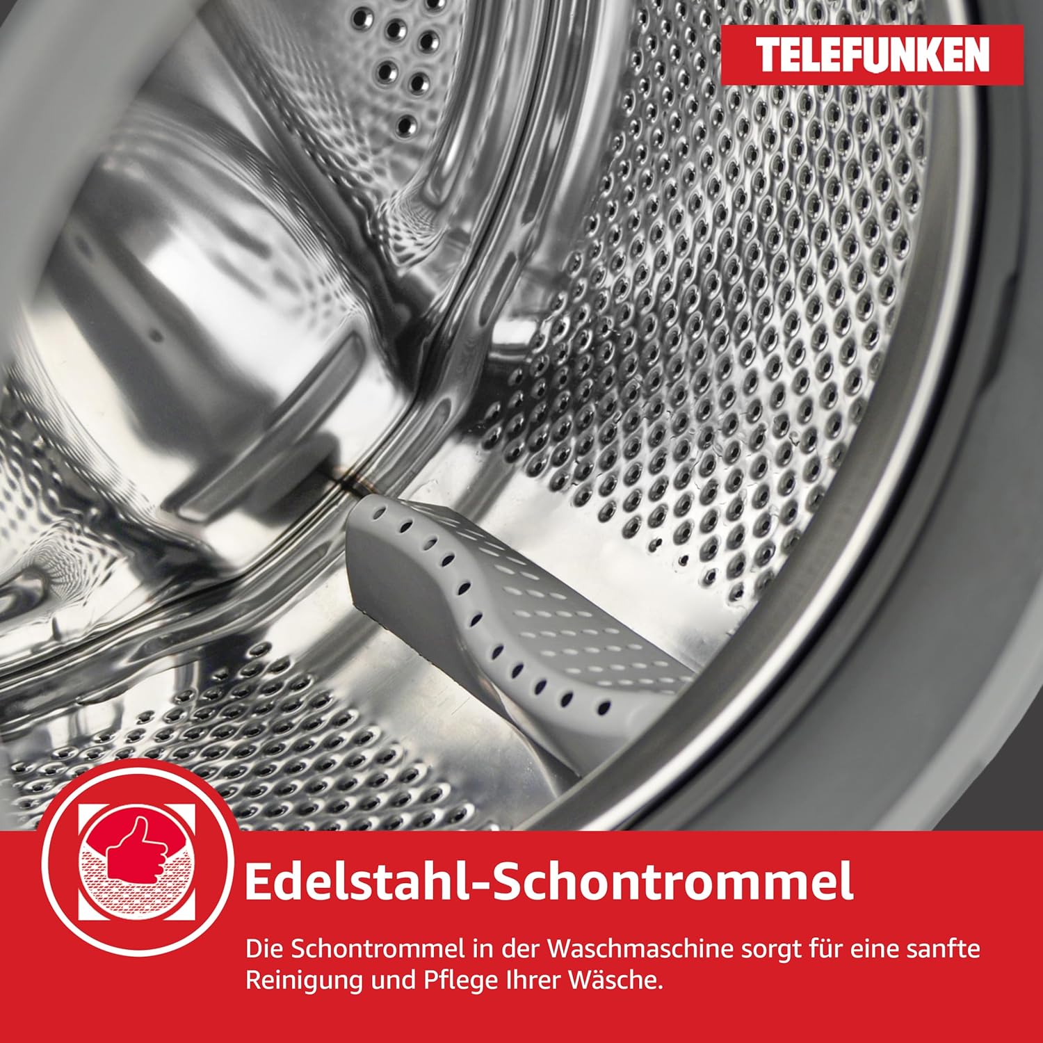 Telefunken Waschmaschine 8kg | Frontlader 1400 U/Min. | Inverter Motor - Leise & Effizient | AquaStop - Schutz vor Wasserschäden | Schontrommel | Washing Machine | 15 Programme | EEK A | W-8-1400-A-DI