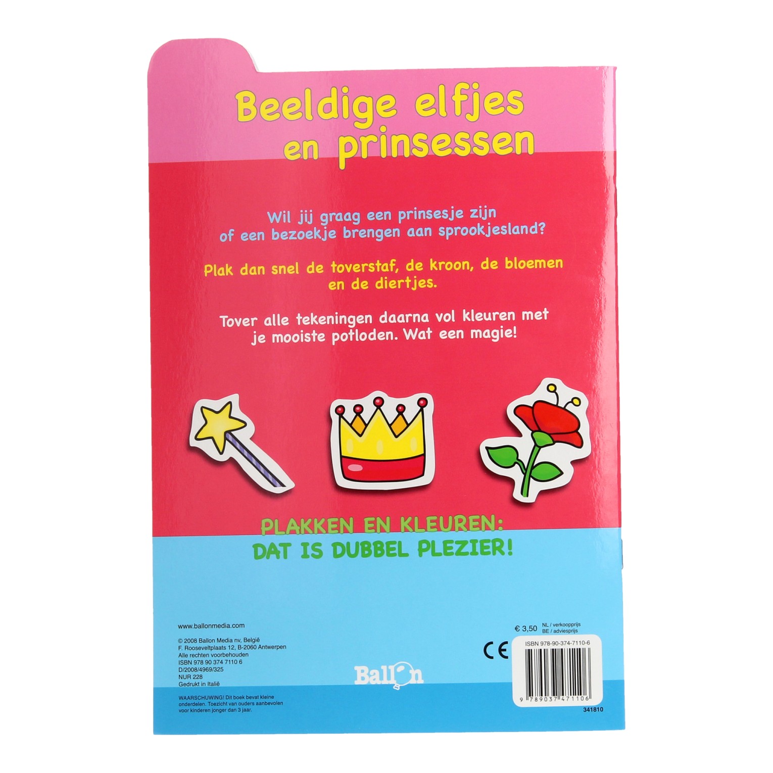 Plak en Kleur Beeldige Elfjes en Prinsessen, 4-6 jaar