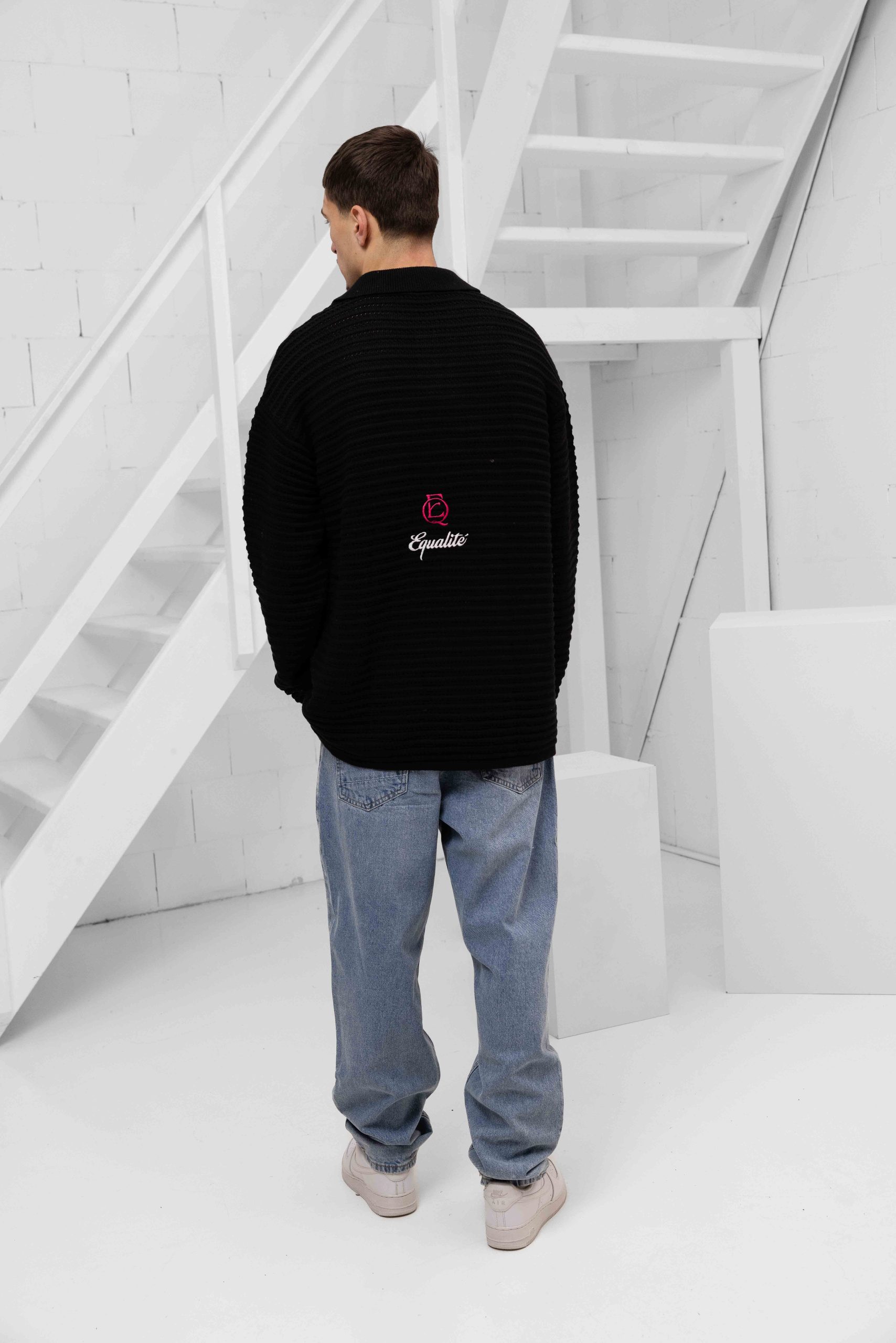 Equalité Heritage Rib Knit Polo Heren Zwart