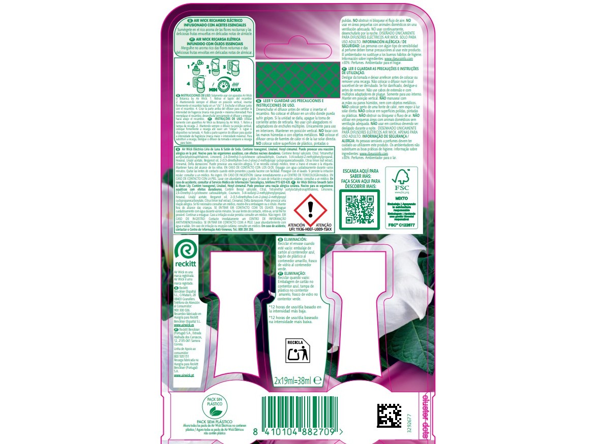AMBIENTADOR ELÉTRICO AIRWICK RECARGA SATIN MOON 2X19ML