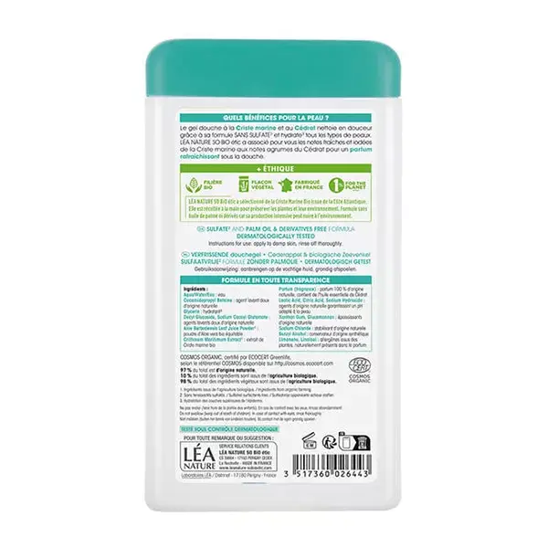 Gel de Banho Refrescante Léa Nature SO BiO étic com Cidra Orgânica e Funcho Marinho 450ml