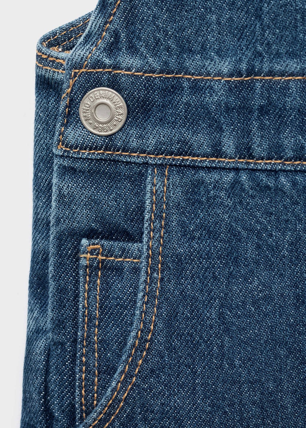 Mango Kids denim tuinbroek dark blue denim