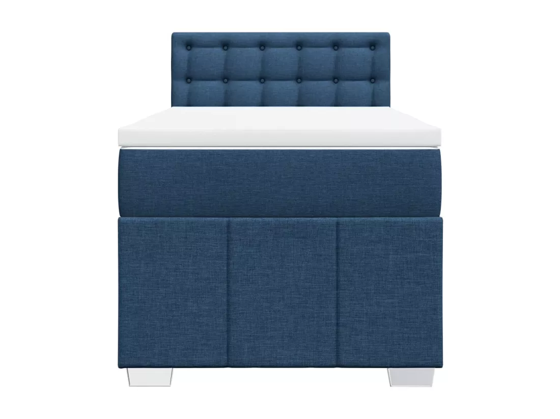 Sommier à lattes de lit avec matelas Bleu 90x190 cm Tissu