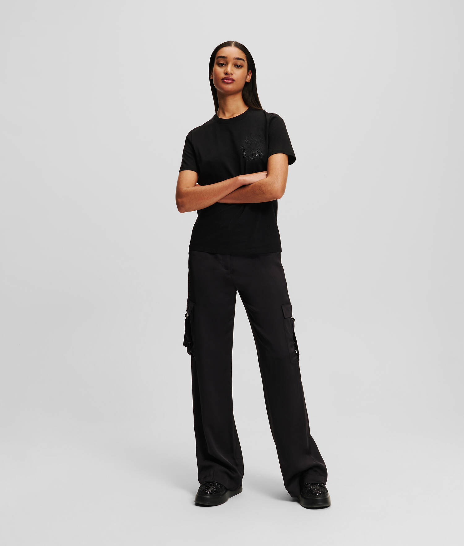 PANTALON CARGO EN SATIN