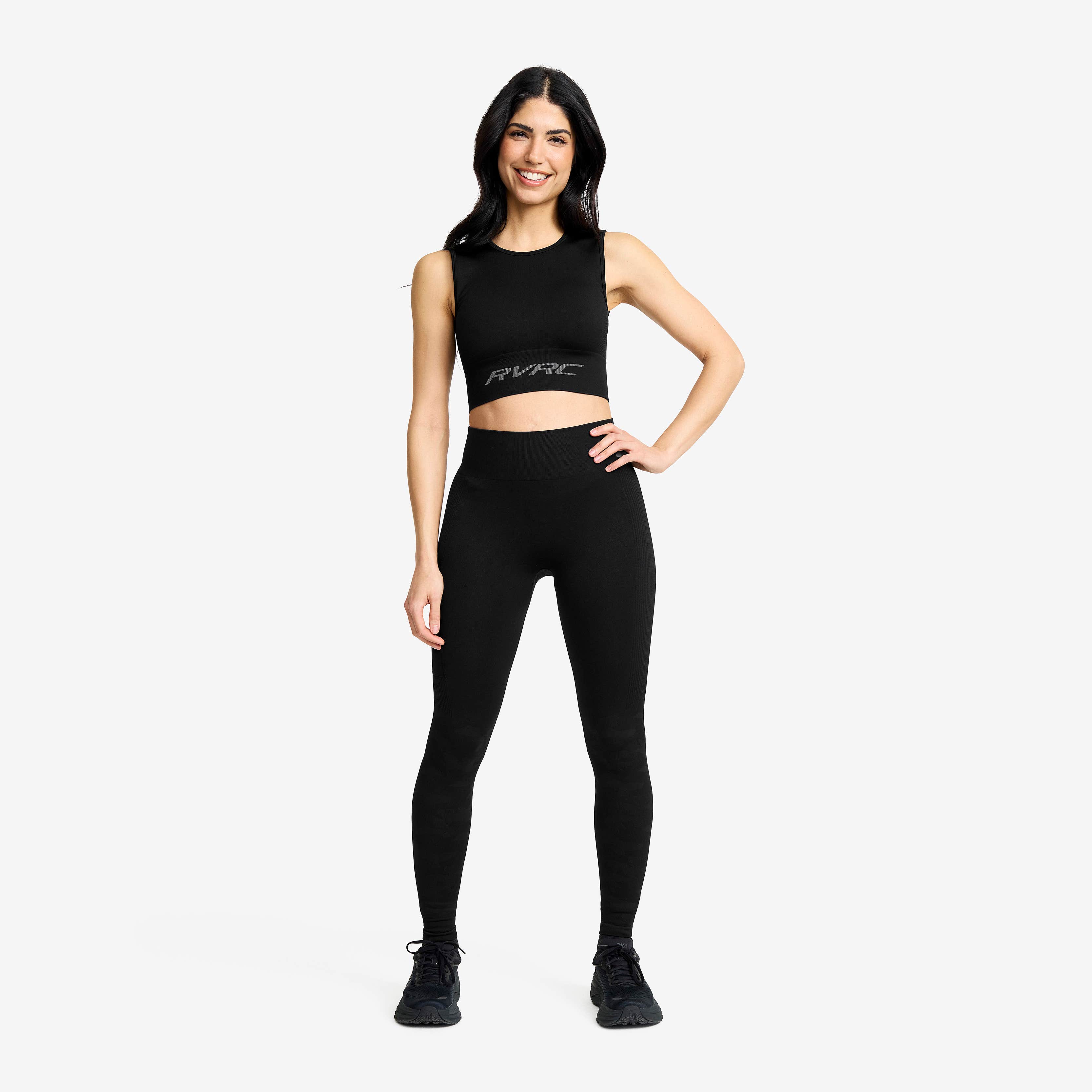 Descent Seamless Crop Top Dame Black