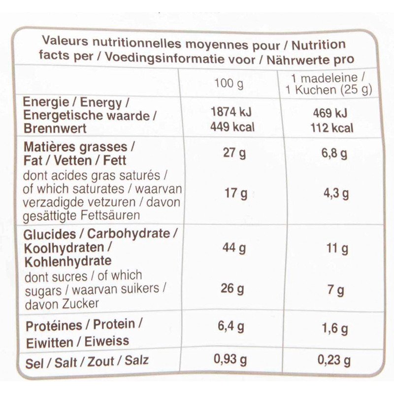 La Madeleine pur beurre Bonne Maman  - Sachet 175 g