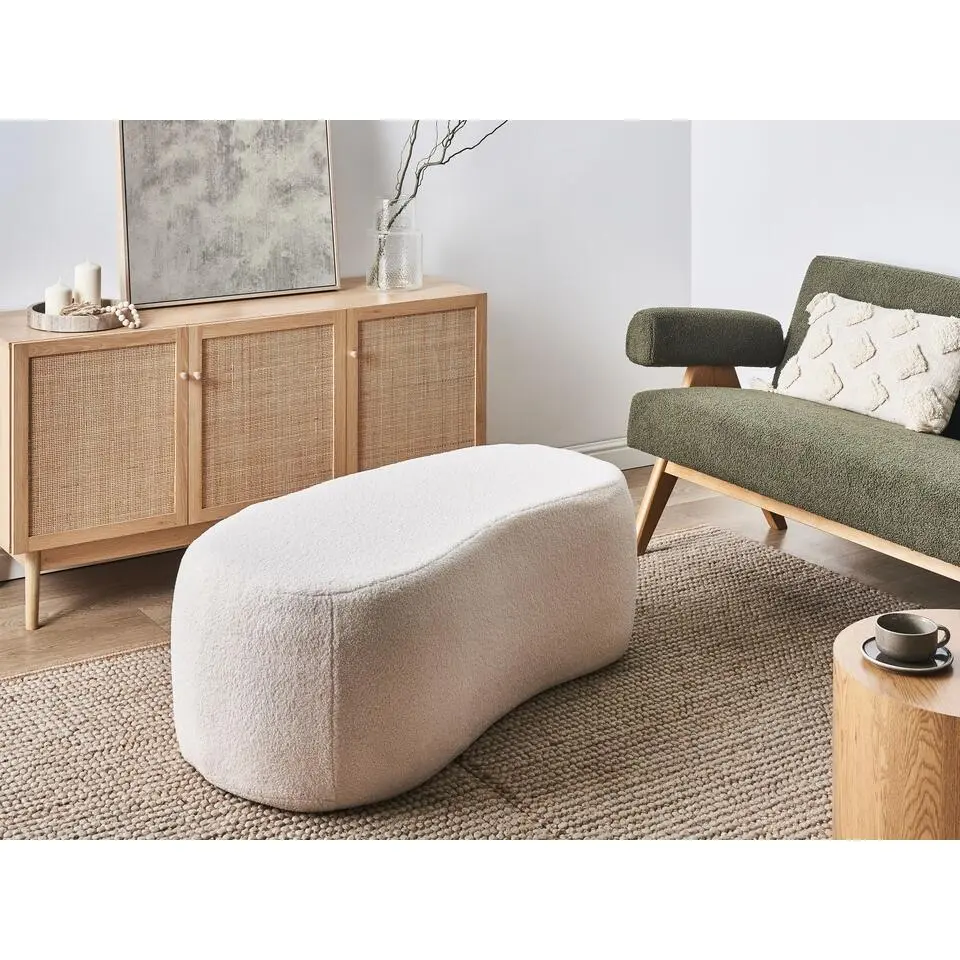 BAYARD - Poef - Off-white - Bouclé